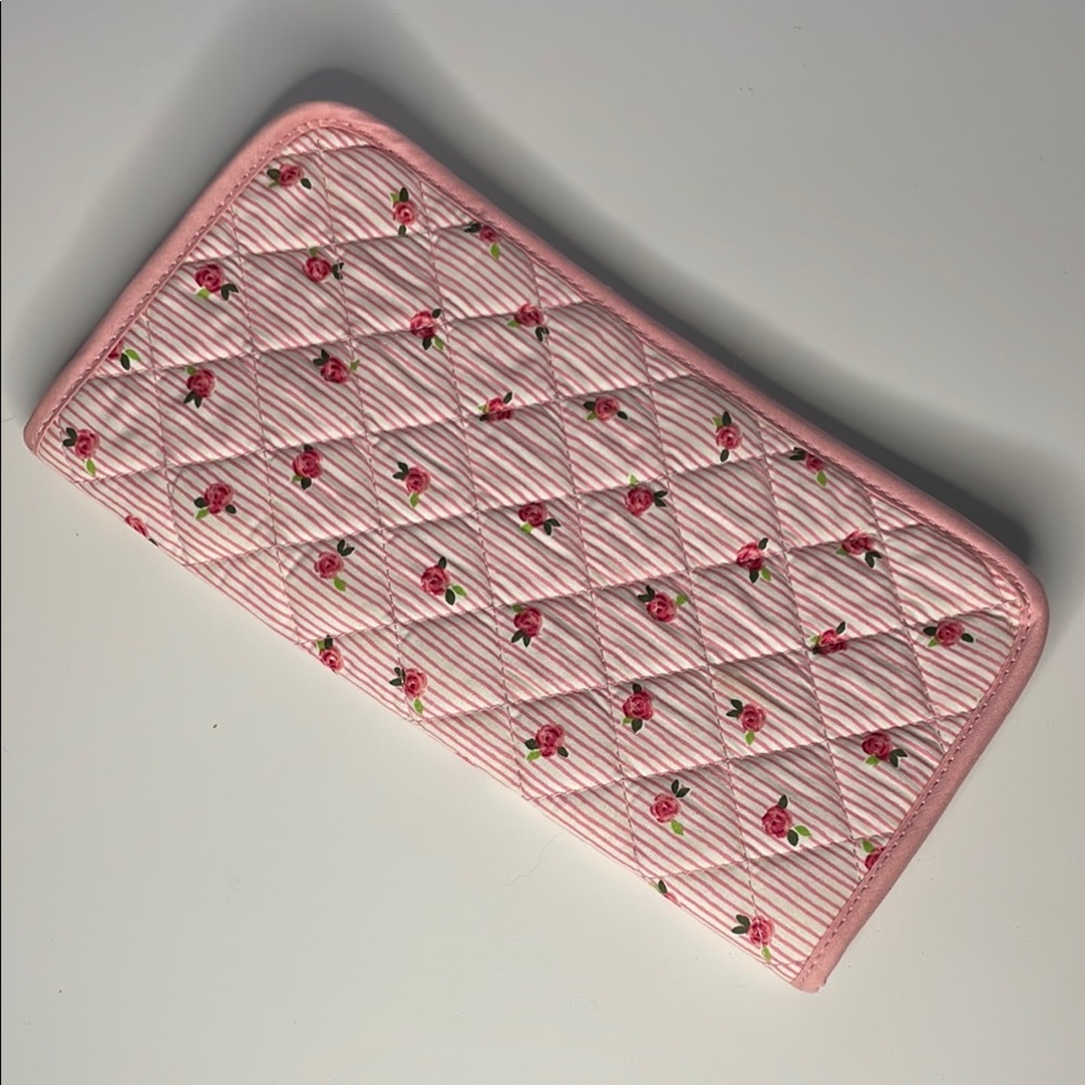 Floral Pink Quilted Wallet